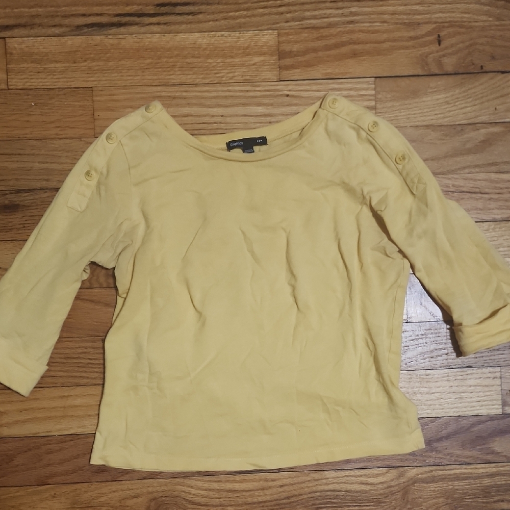 Yellow Button-Detail Top